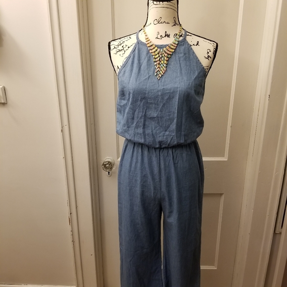 AMANTE Pants - AMANTE Blue Jumpsuit.